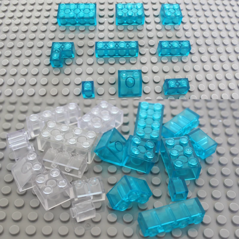 

DIY Classic Building Blocks Parts Transparent Blue Clear Figures Bricks Educational Creative Toys for Children 1x1 1x2 2x2 2x4