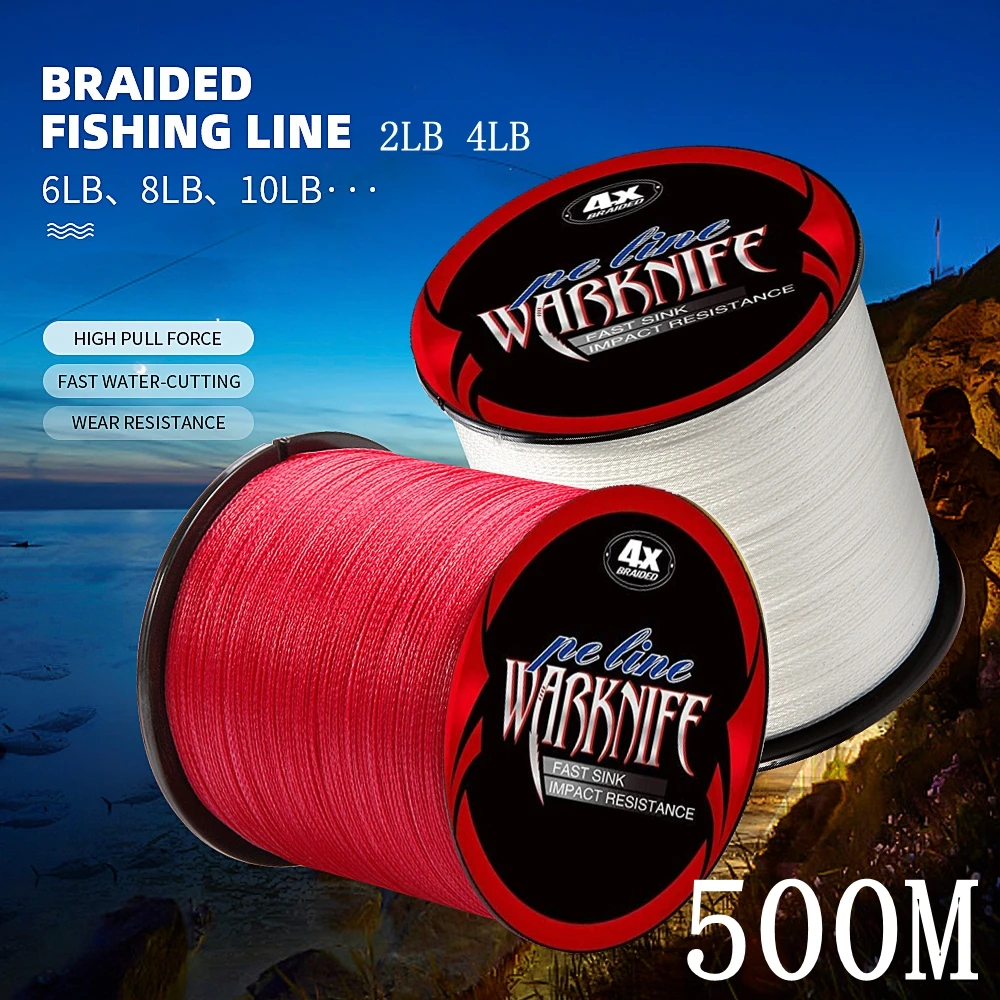Enlarge Warknife 500M Brand Line Japan Multifilament 100% PE Braided Fishing Line 6LB to 100LB 13 Colors carp fishing