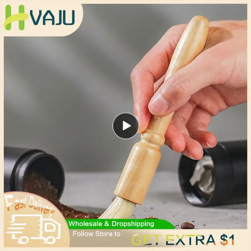

Cleaning Brush Coffee Powder Cleaning Brush Round Head Brush Wood Clean The Brush