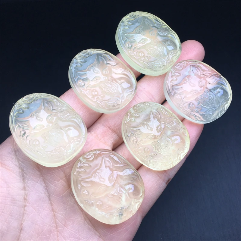 3 шт. кулон с натуральным лимонным цитрином и лисой кристалл любви редкий камень