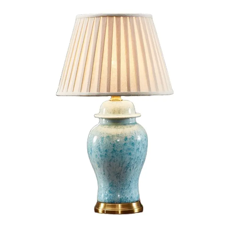 

Современная синяя/желтая Керамическая Настольная лампа с регулировкой яркости, освещение для фойе, дивана, угла, скандинавский фарфоровый светильник для чтения D33103