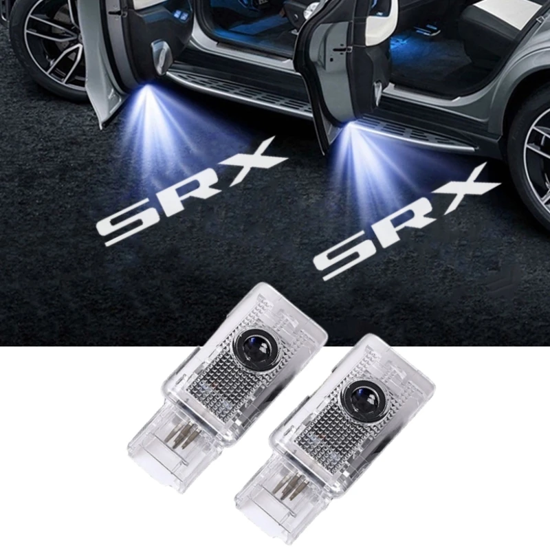 

2Pcs LED Car Door Welcome Lights Retrofit Light Ghost Shadow Courtesy Projector Lamps for Cadillac SRX 2011-2015 Auto Decoration