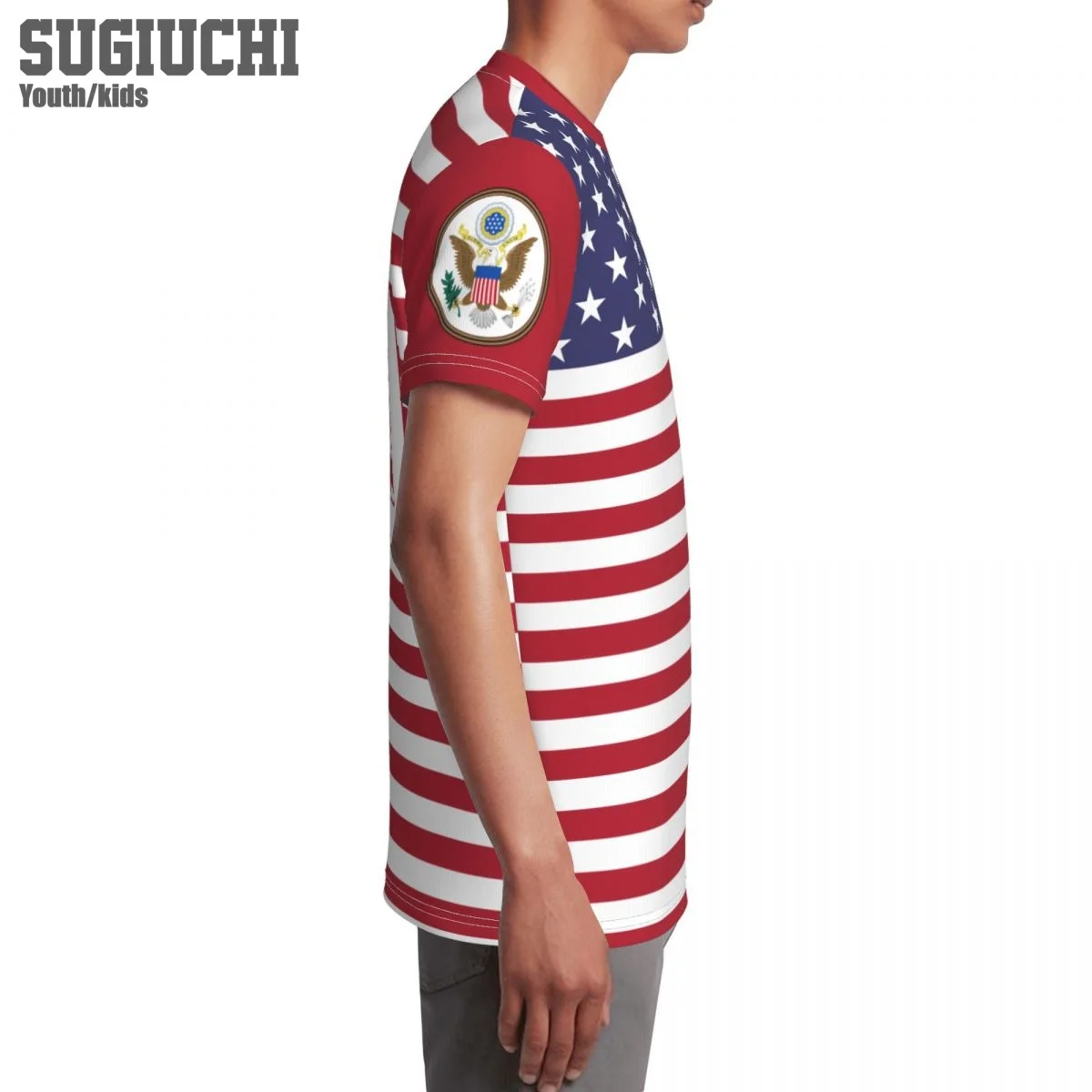 Пользовательское имя номер флаг США эмблема 3D футболки для детей молодежные