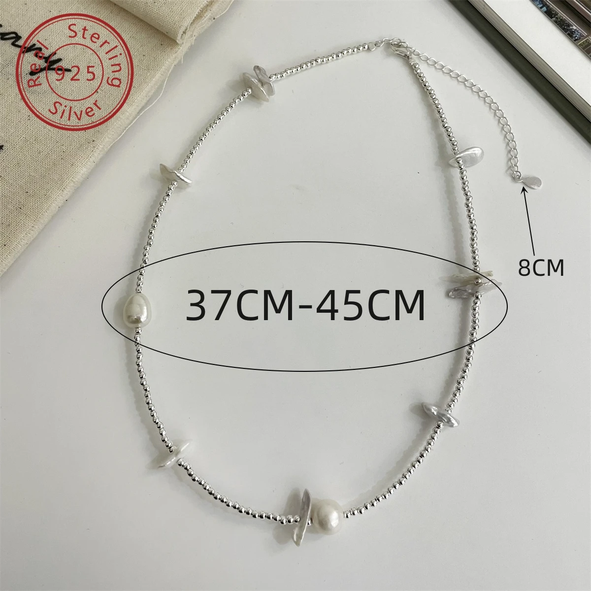 Серебро 925 корейское осенне-зимнее новое ожерелье из натурального пресноводного