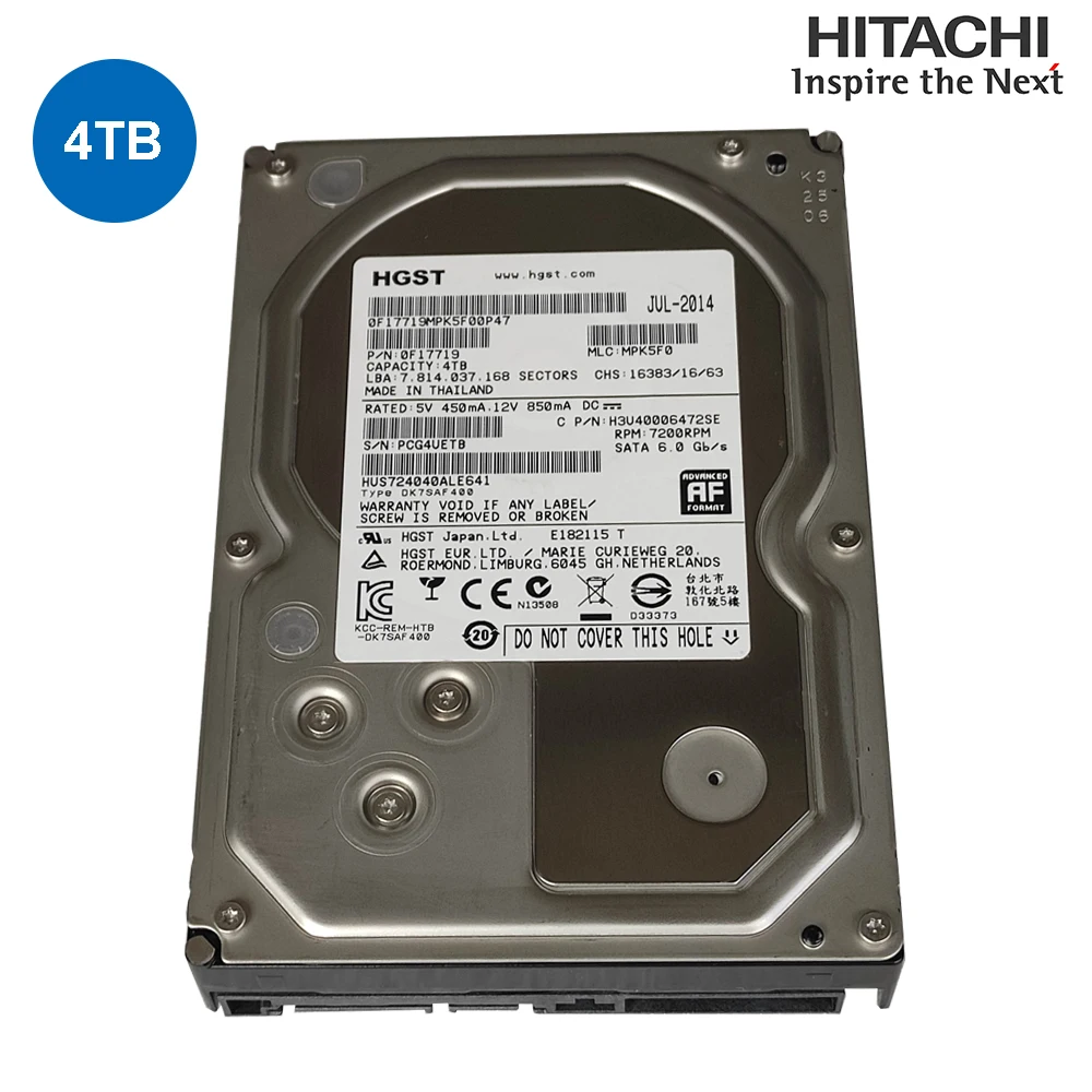 HITACHI NAS 2 ТБ 3 4 6 8 10 1 5 дюйма SATA3.0 7200 об/мин CCTV DVR Внутренний жесткий диск HDD |