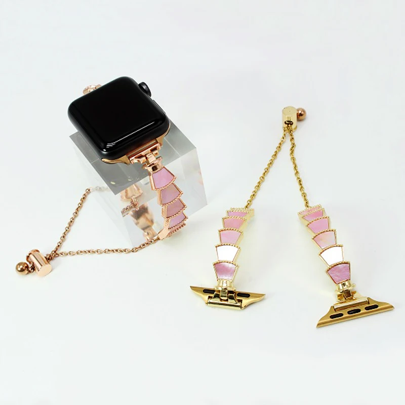 

Matel Strap For Apple watch band 7 41mm 45mm Luxury Watchband for iwatch series 6 se 5 4 40mm 38mm 42mm 44mm Bracelet for Women