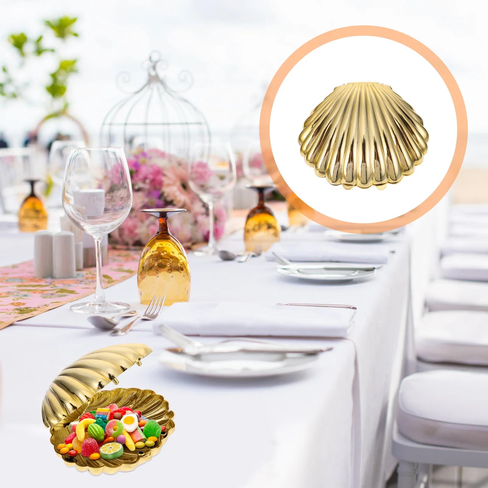 

Boxes Box Candy Wedding Party Gift Favor Shell Holder Ring Plastic Mermaid Shells Seashell Storage Wrapping Container Decoration