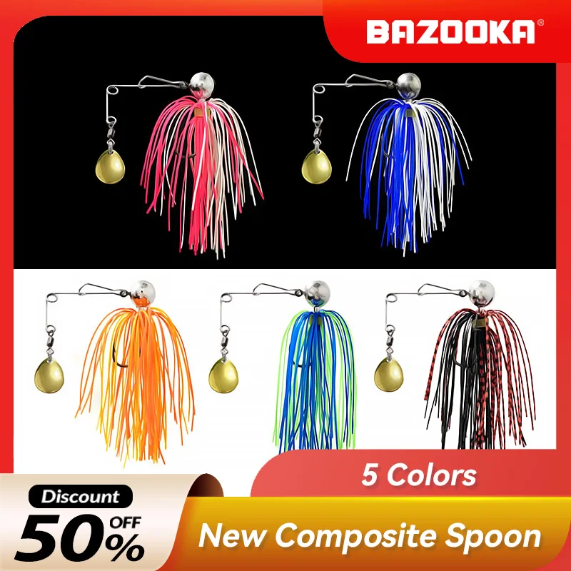 

Bazooka Wire Bait Spinnerbait Fishing Lure Double Willow Spinner Needle Metal Hook Spoon Sequins Wobblers Bass Pike Carp Winter
