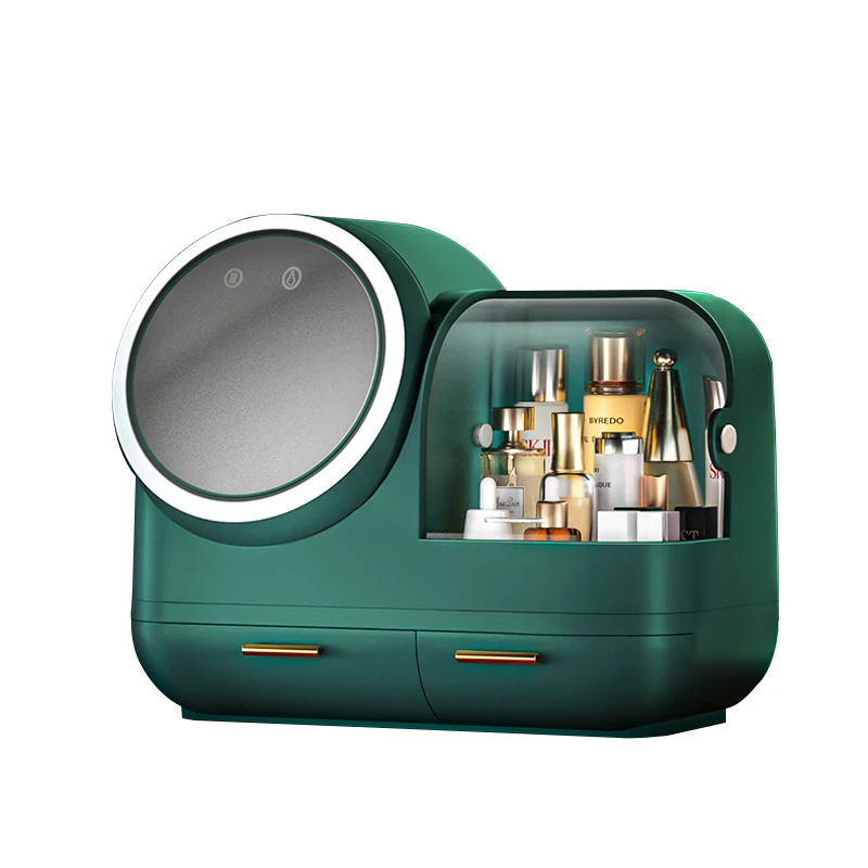 Beautiful New Storage Brush Packaging Boxes Kit Makeup Vanity Makeup Box Cosmetic Storage Makeup Organizer With LED Mirror