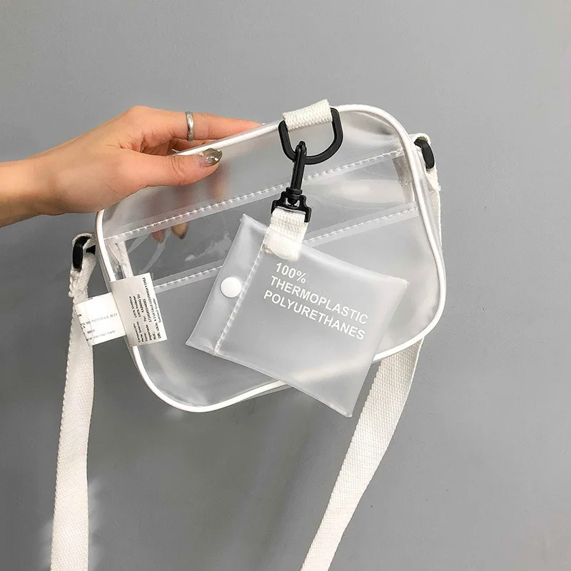 Borsa trasparente in PVC Casual borse a tracolla da donna borse per telefoni piccoli in gelatina borsa a tracolla borsa porta carte borsa da donna trasparente