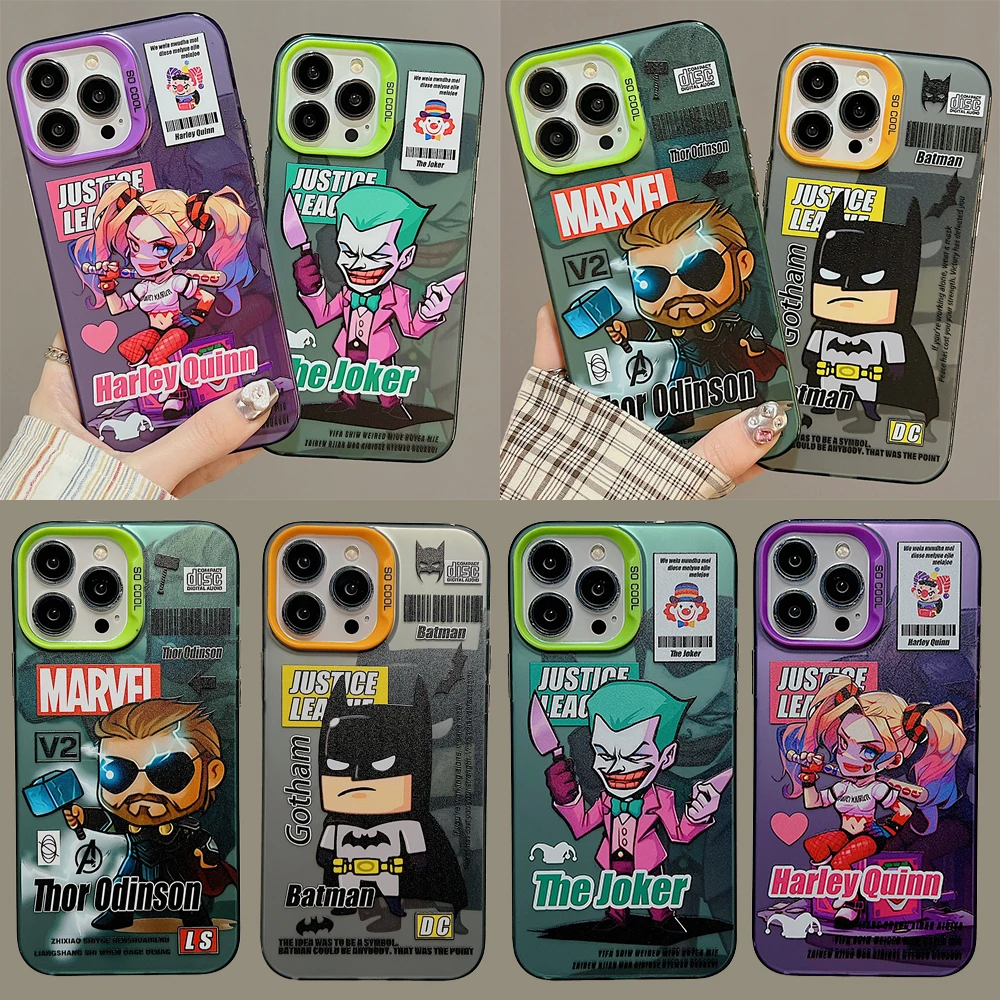 Чехол для телефона с супергероями Disney для Iphone 11 12 13 14 Pro Max, прозрачный чехол с рисунком клоуна Джокера, тоудера, одинсона, Харлеи, хиниса