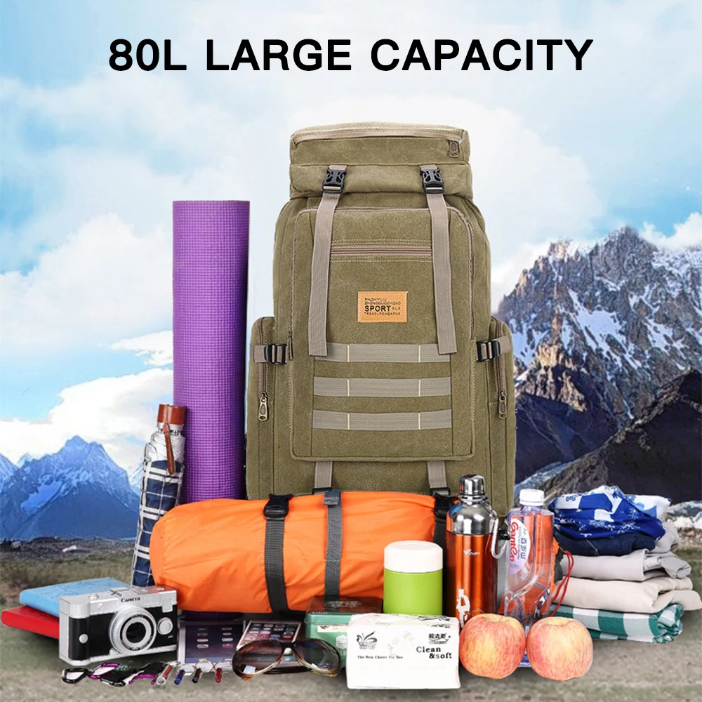 75L Nylon Waterproof Trekking Fishing Hunting Bag Men Women Backpack Outdoor Military Rucksacks Tactical Sports Camping Hiking