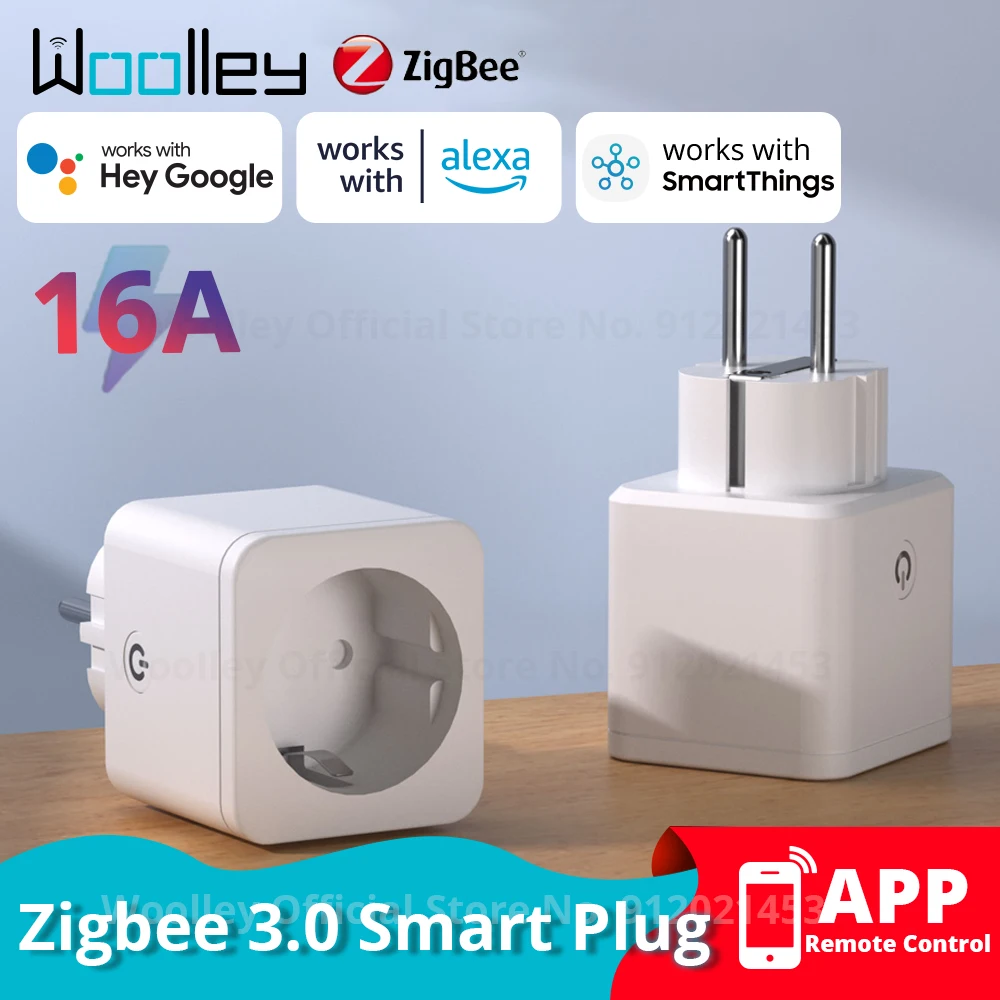 Умная розетка Woolley SA-029 Zigbee 16 А европейская вилка 3840 Вт беспроводной переключатель