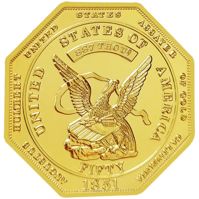 

Коллекционная золотистая монета America 1851