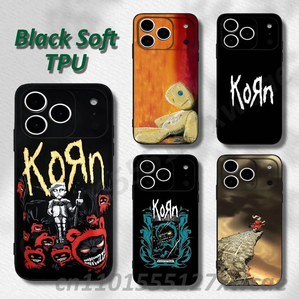 Фото Чехол для телефона K-KornS Rock Band для iPhone 15,16,17,13,14,11,12,Pro,Max,Plus,E,Air,Mini, нескользящий, мягкий, Fundas №1