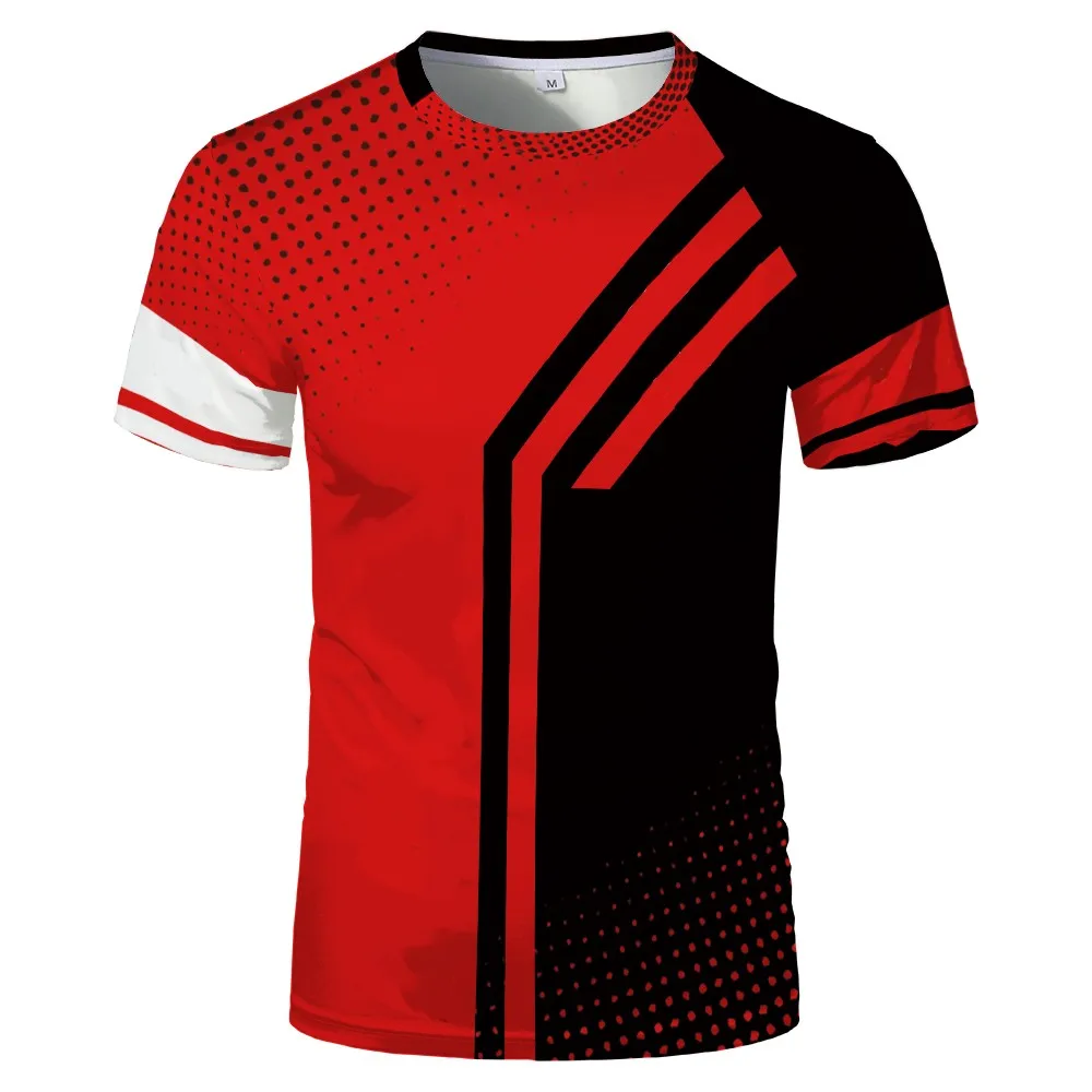 

2022 Summer New Stitching 3D Digital Printing Men's Street Style Sports Casual Quick-Drying Round Neck Short-Sleeved T-Shirt 6XL