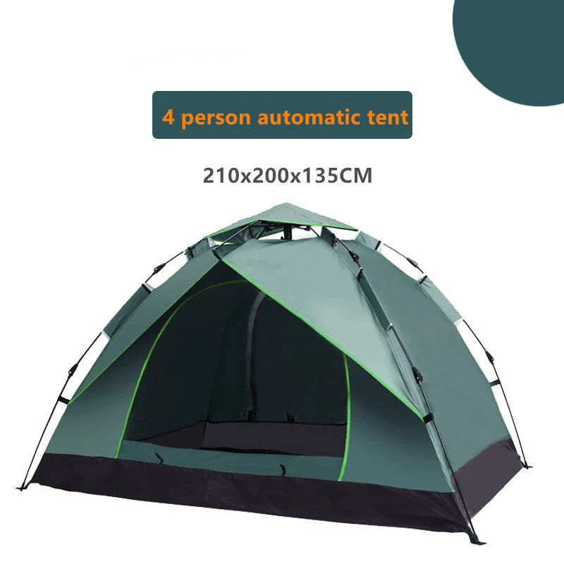 

Tent outdoor 3-4 full automatic single layer double layer quick open camping extended rain proof double layer