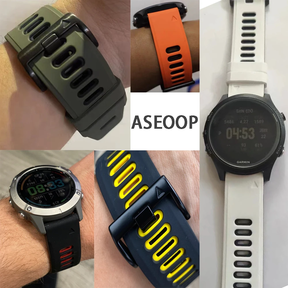 Ремешок 26 мм 22 для Garmin Fenix 8 E 7 7X 6 6X Pro 5 5X Epix Gen 2 47 мм/51 955 945 Быстросъемный силиконовый