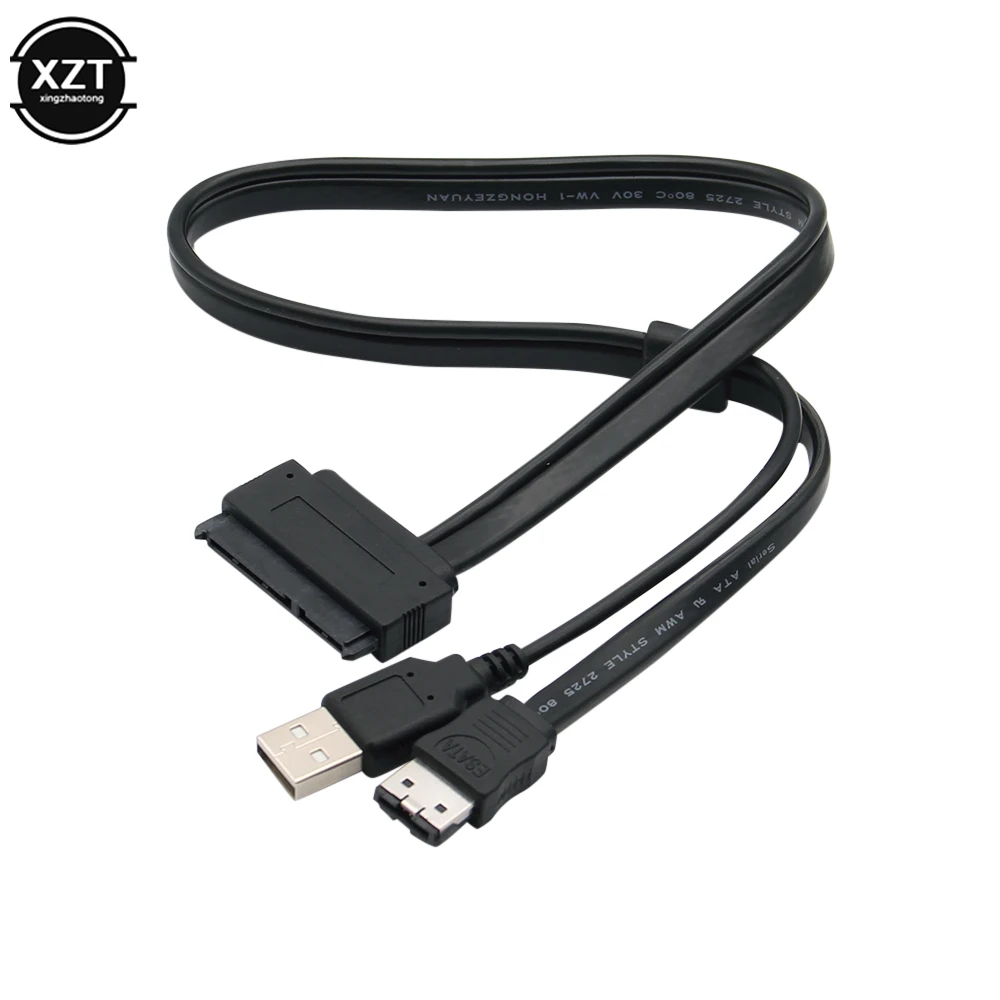 Высококачественный жесткий диск 0 5 м 12 В SATA 22PIN для ESATA Data USB 2 в 1 Кабель-адаптер с