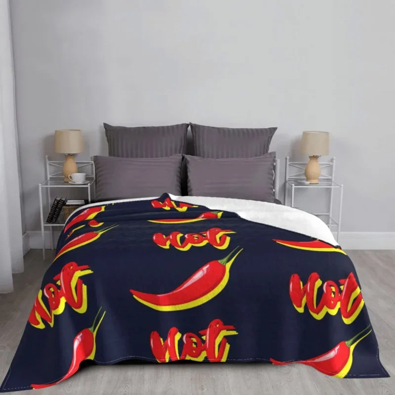 

Chili Peppers Blankets Velvet Summer Hot Spicy Mexican Food Soft Throw Blanket For Home Outdoor Plush Thin Quilt