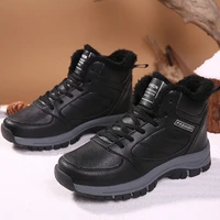 waterproof winter men boots lightweight winter shoes snow boot high top unisex ankle winter boots work leather casual shoes
