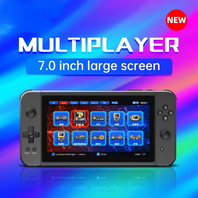 

New X70 Handheld Game console 7 inch HD Screen Retro Game Cheap Children's Gifts Support Two-Player Games Free shipping