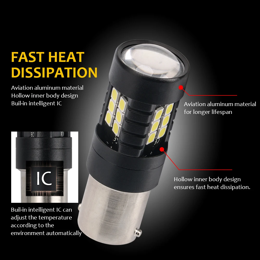 2 шт. Canbus 1156 BA15S 1157 BAY15D T20 7443 3157 Автомобильная светодиодная лампа Передний и задний