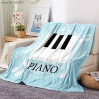 piano guitar 3d print flannel blanket for child adult office sofa nap musical instrument soft fleece throw blanket