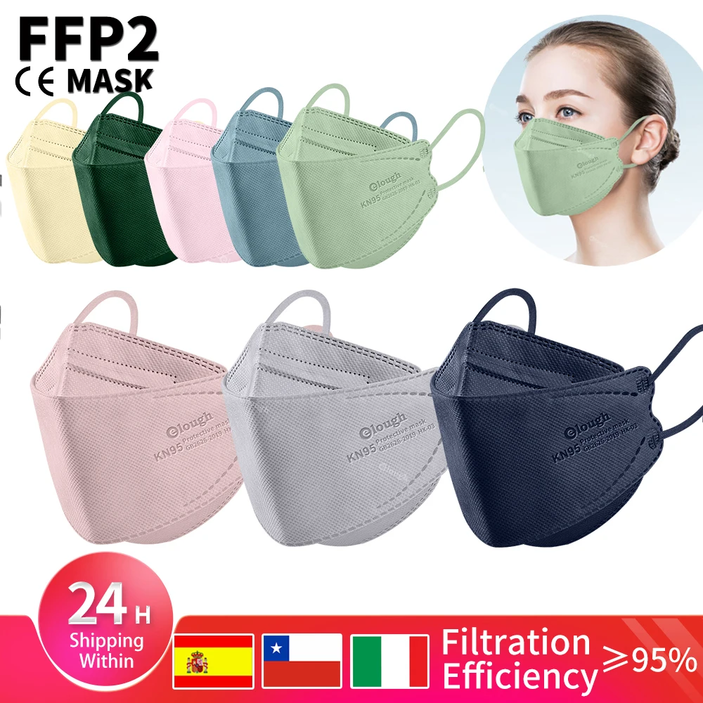 Респиратор FFP2 для взрослых 4-слойная маска лица с сертификатом качества рыбы fpp2