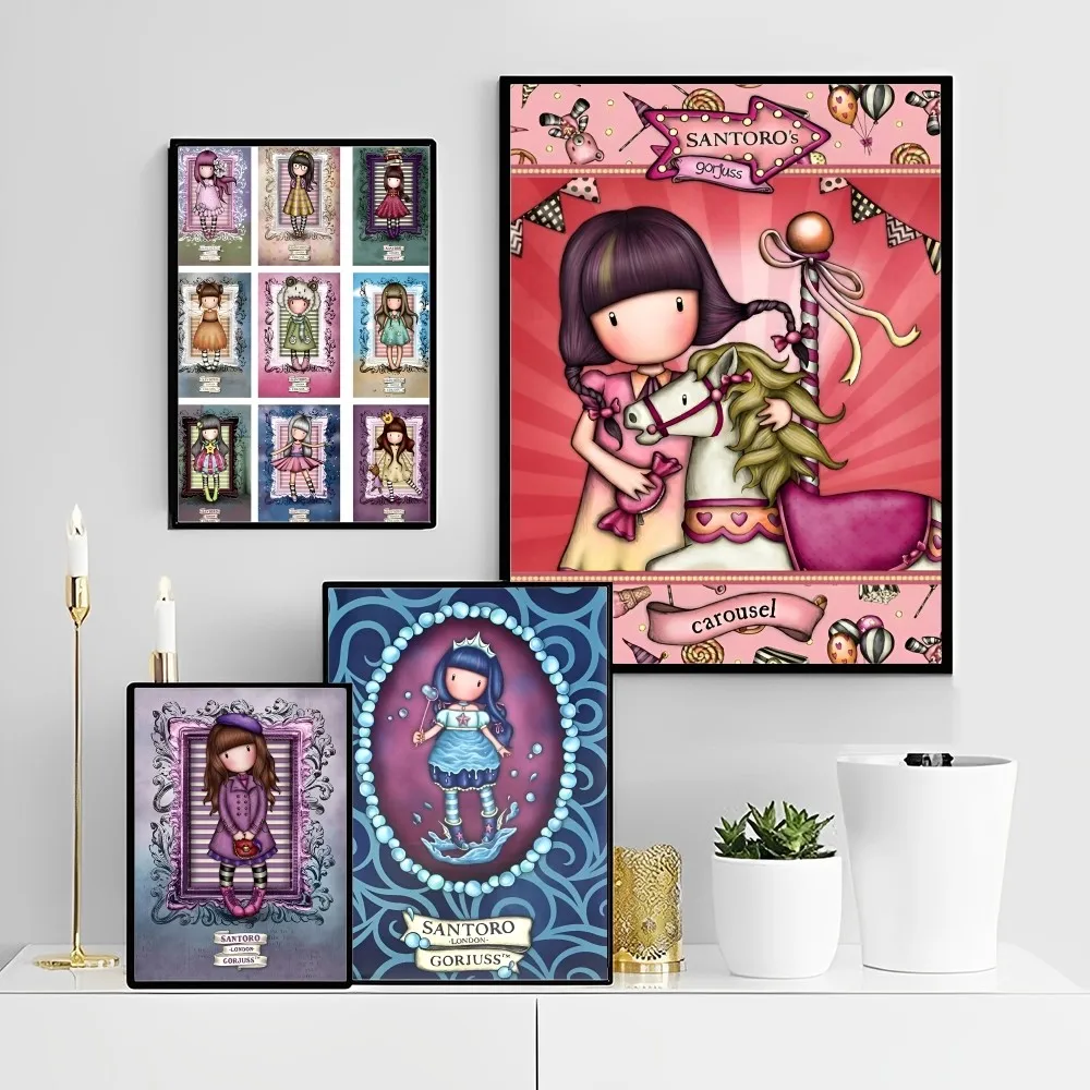 S-Санторо девушка G-Gorjuss плакат самоклеящаяся Искусство ретро крафт-бумага