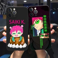 japan anime the disastrous life of saiki k phone case for iphone 11 12 13 pro max x xr xsmax x 6s 8 7plus 13mini black soft case