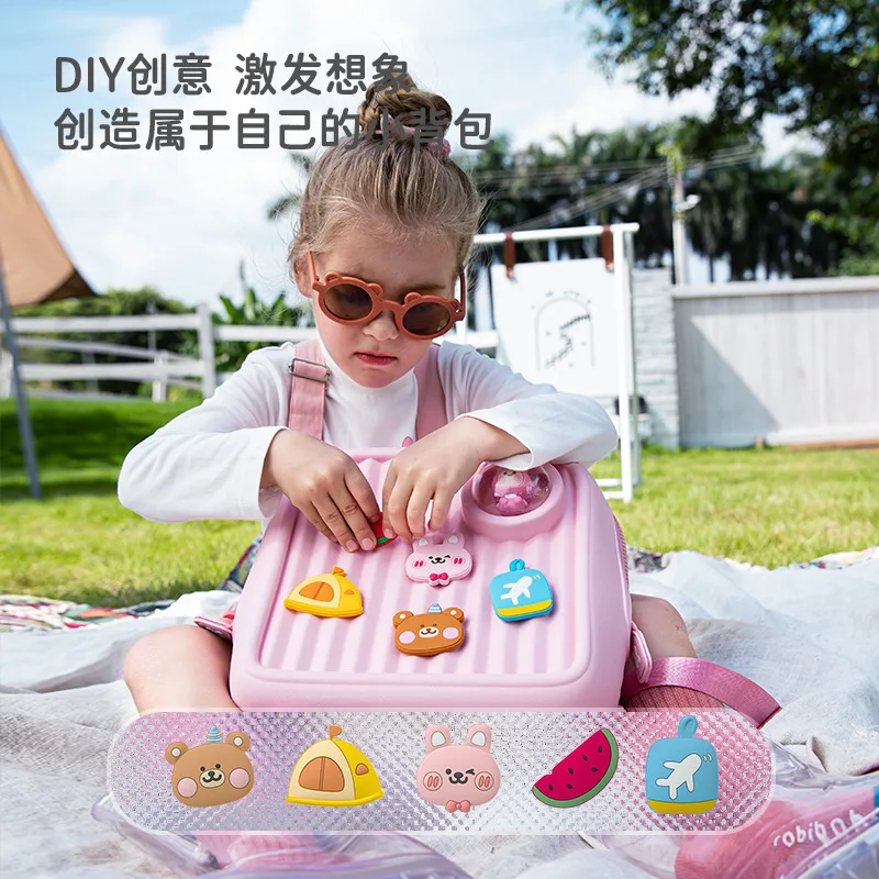 Toddler Boys School Bags Kawaii Children Backpacks for Girls DIY Cartoon Rabbit Schoolbag Cute Kids Travel Bags Mochila Escolar