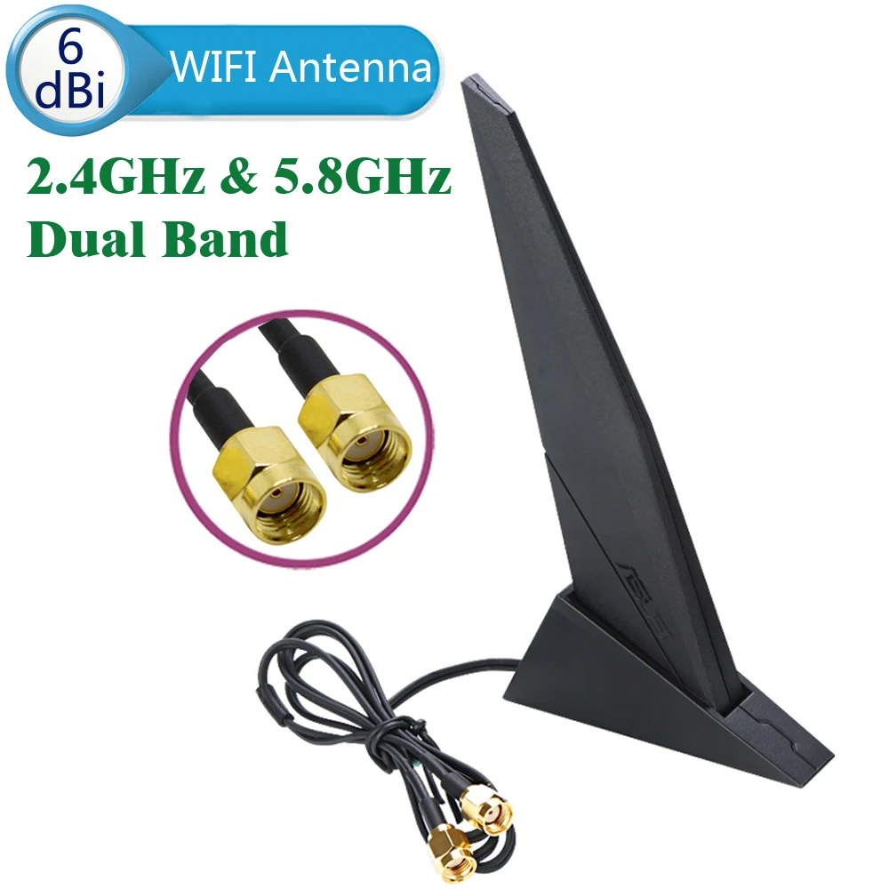 Двухдиапазонная Wi-Fi антенна 2,4 ГГц 5,8 ГГц для настольного компьютера ASUS Gigabyte Lenovo MSI X570 B460 B360 маршрутизатор USB сетевой адаптер