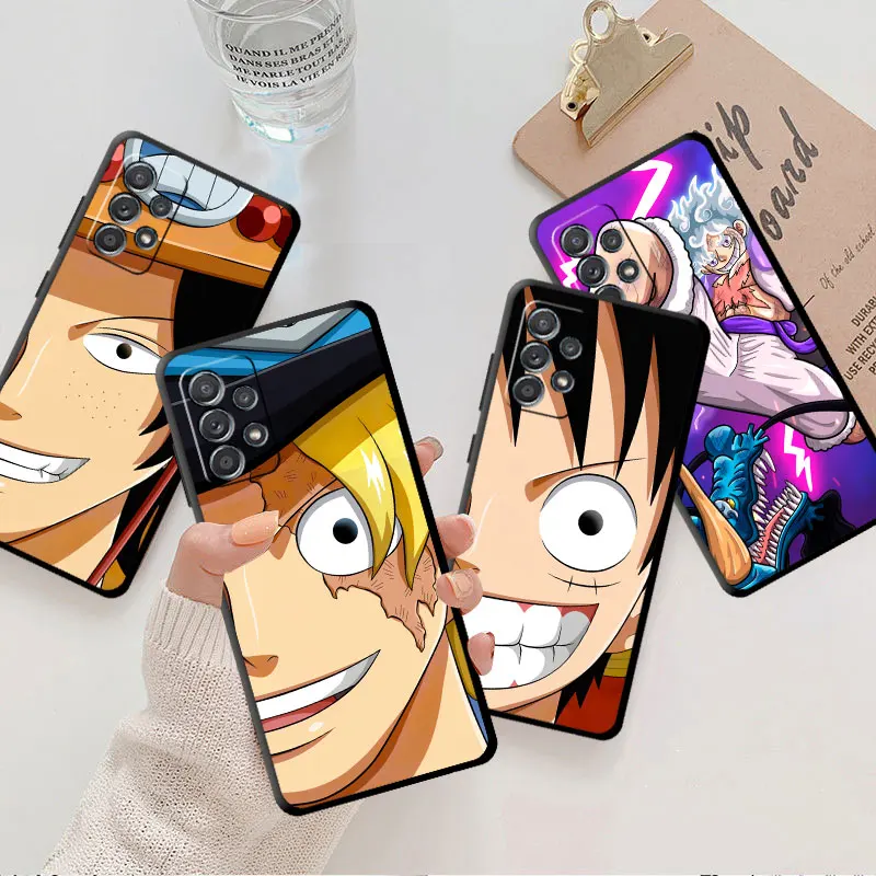 

Black Case For Samsung Galaxy Note 20 Ultra 10 Plus A52S A31 A70 A11 A02 A03 A04 Silicone Phone Cover L-Luffy ACE Cool Man Funda