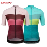 santic women cycling jersey short sleeve breathable quick dry mtb bicycle jerseys sports t shirt summer reflective bike clothing