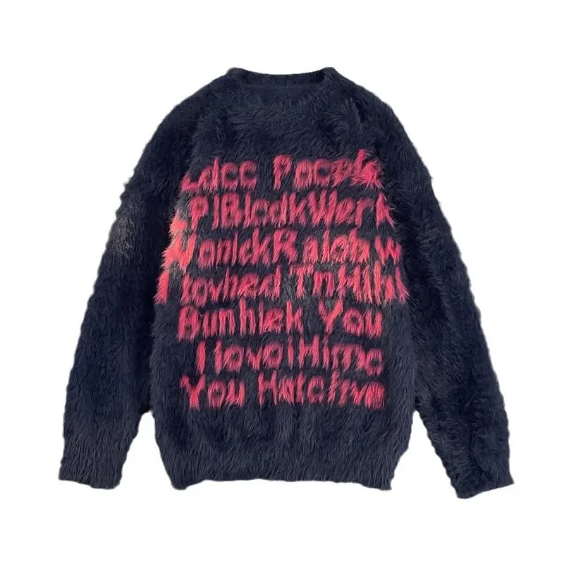 Повседневный вязаный свитер в американском стиле утолщенный пуловер свободного