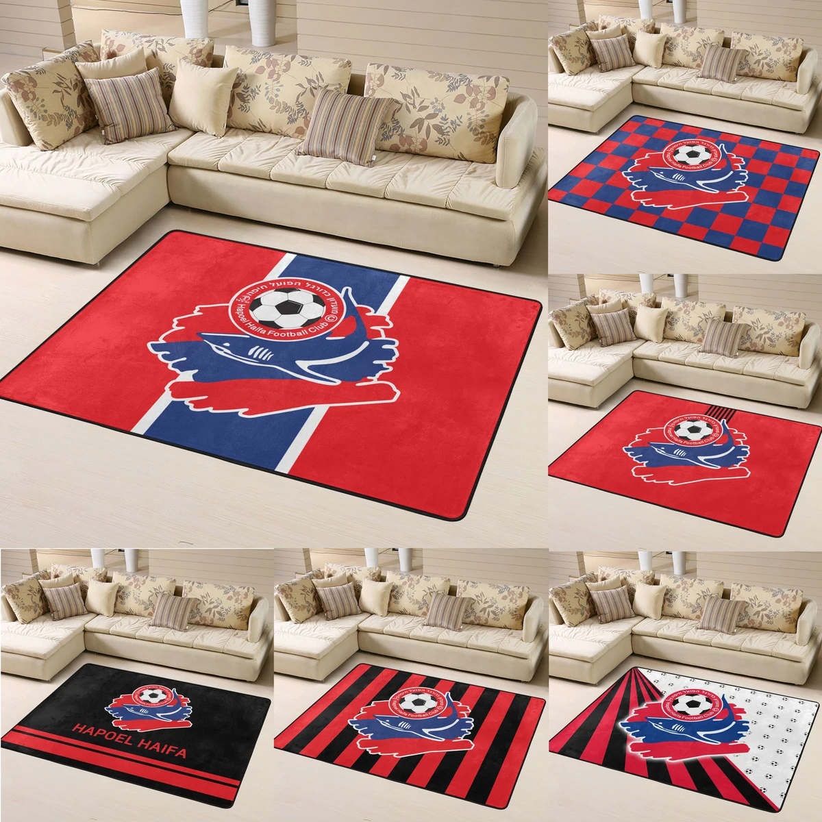 

Israel Hapoel Haifa FC Suede Carpet Floor Mats Anti-Slip Anti-Fouling Decorate Your Living Room Bedroom 160X122CM