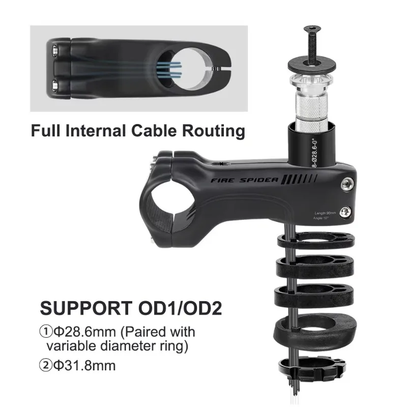 Fire Spider-10 градусов полностью карбоновый вынос велосипеда шоссейного T800