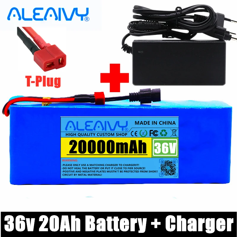 

Genuine 36V 20AH Electric Bicycle Battery Built-in 20A BMS Lithium Battery Pack 36 Volt 2A Charging Ebike Battery + 42v Charger