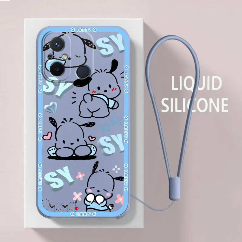 

Pochacco Dog Cute For Xiaomi Redmi 12C 11 Prime A1 10 10X 9 9A 9T 9AT 8 8A K50 Gaming Pro 4G 5G Liquid Rope Phone Case Fundas