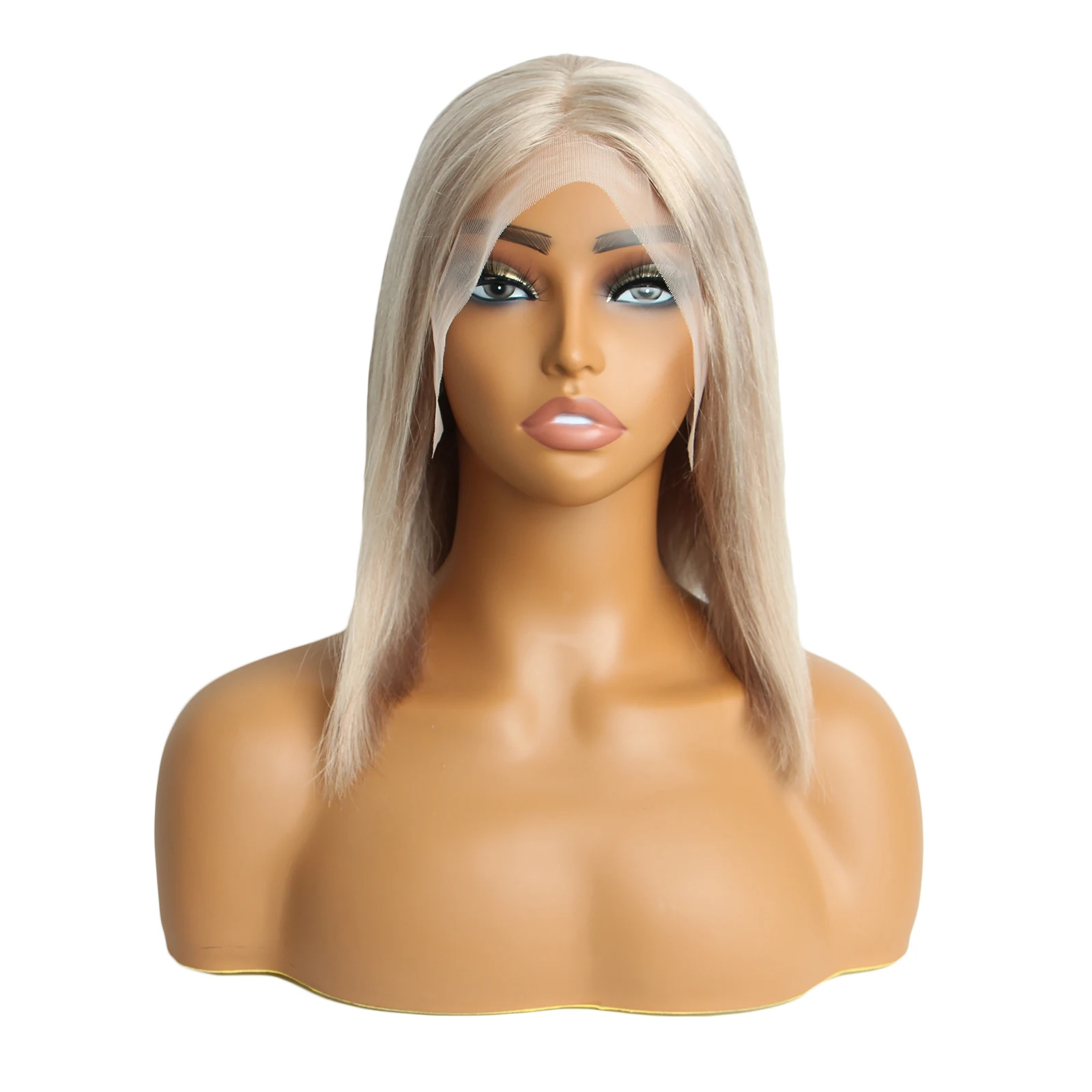 Пепельно-русый парик человеческие волосы короткие парики боб плотность 180% 13X4