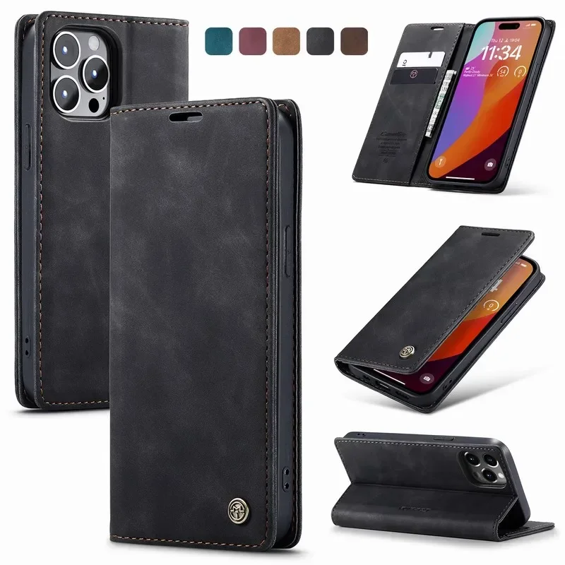 Чехол-книжка-кошелек для Iphone 15 14 11 Pro Max 13 12 Mini Leather Case на XR X XS MAX 6 7 8 Plus 5 S SE 2020 2022 Cover