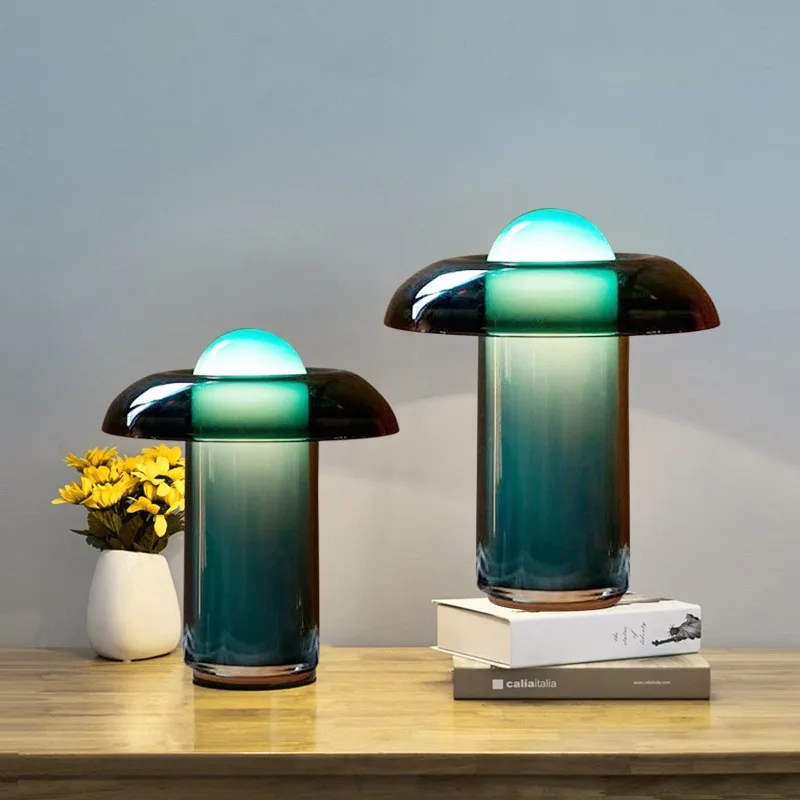 

Postmodern Minimalist Table Light Creative Emerald Living Room Bedroom Study Table Bedside Boutique Ins Retro Table Lamp Fixture