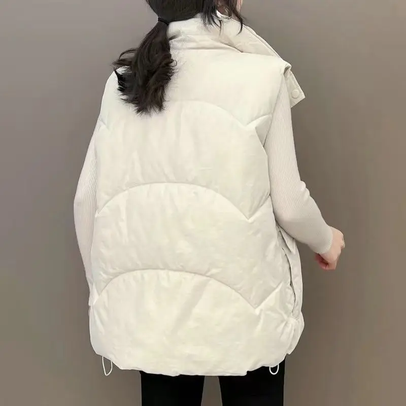2022 Winter New Down Cotton Vest Women's Short Waistcoat Bread Coat Cotton Horse Korean Casual Vest For Women