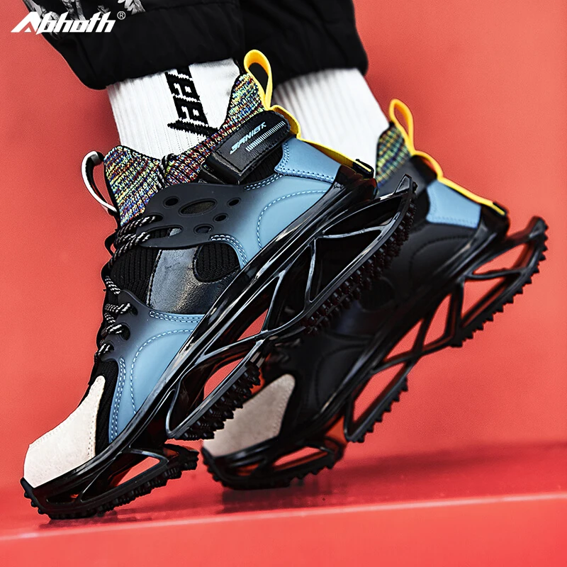 Abhoth Men Sneakers Breathable Comfortable Running Shoes for Men Height Increasing Hard-Wearing Flat Men Shoes Zapatillas Hombre