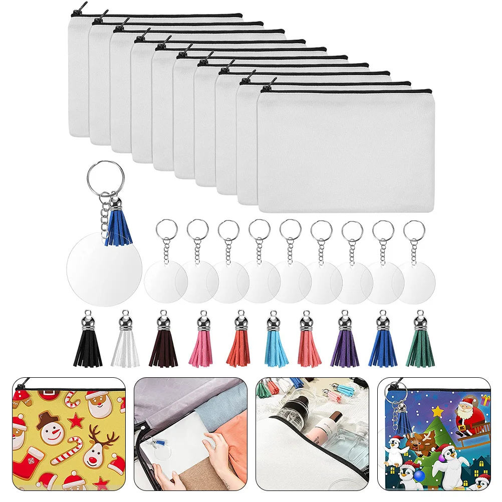 

1 Set Blank Multifunctional DIY Craft Bags Sublimation Blanks Canvas Bag