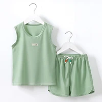 childrens summer ice silk lovely vest set baby boys girls sleeveless shorts suit clothes baby childrens cute top pant clothing