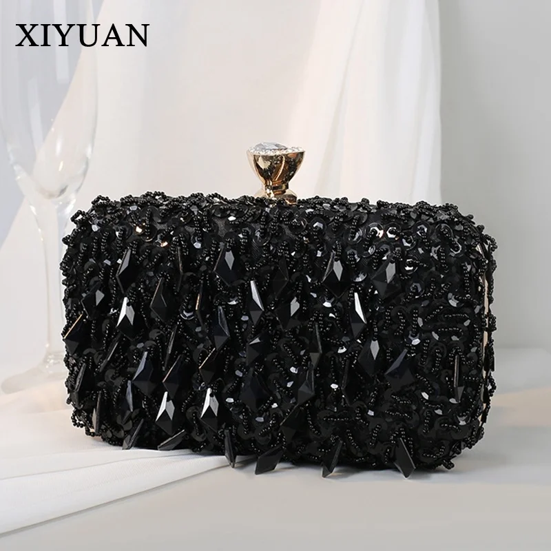 

Beaded Luxury Women's Clutch Bag Celebrity Party Handbag Wallet Diamond Shiny Tote Prom Purse Rhinestones Evening Bags