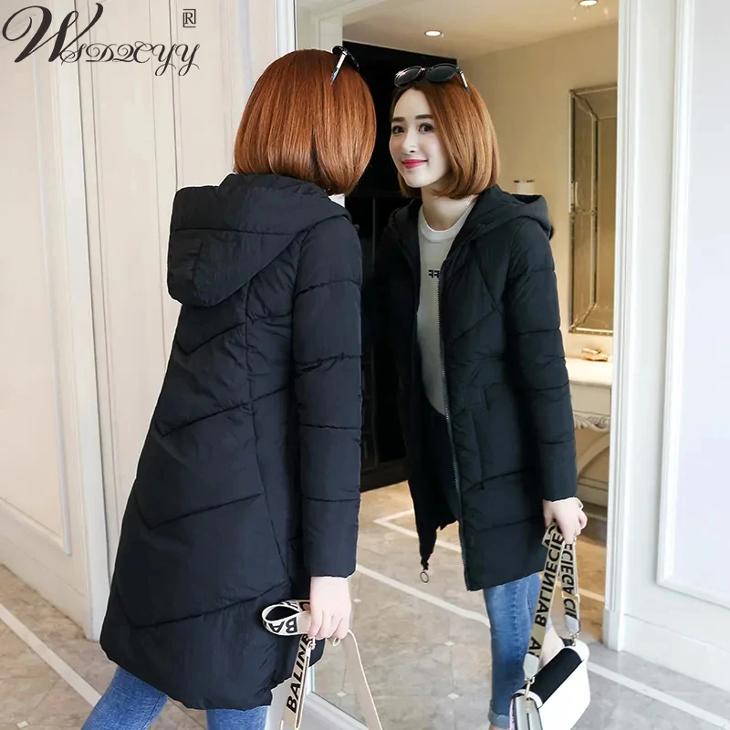 Long Parkas Coat Women's New Winter Thick Hooded Cotton Padded Coats Female Snow Coat Outerwear Thick Warm Cotton-padded Clothes