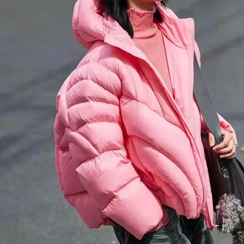 Women's Clothing Jackets Winter 2022 New Women's Short  Down Jacket Women's Small Hooded Cloth Bread